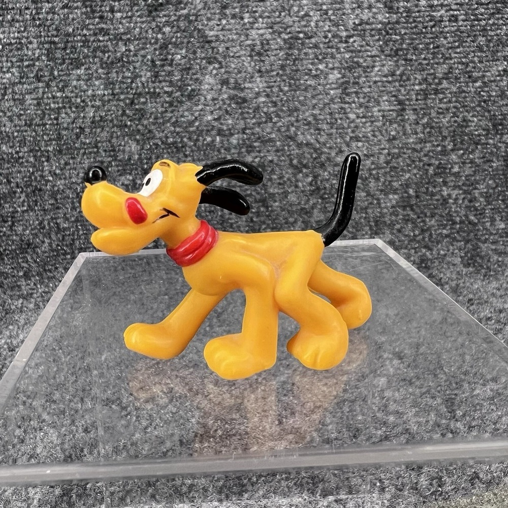 Vtg Walt Disney Productions Pluto Dog Soft Plastic Toy Figure Mickey & Friends